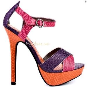 Luichiny by IZY Shoes color blocked stiletto alligator pattern heels
